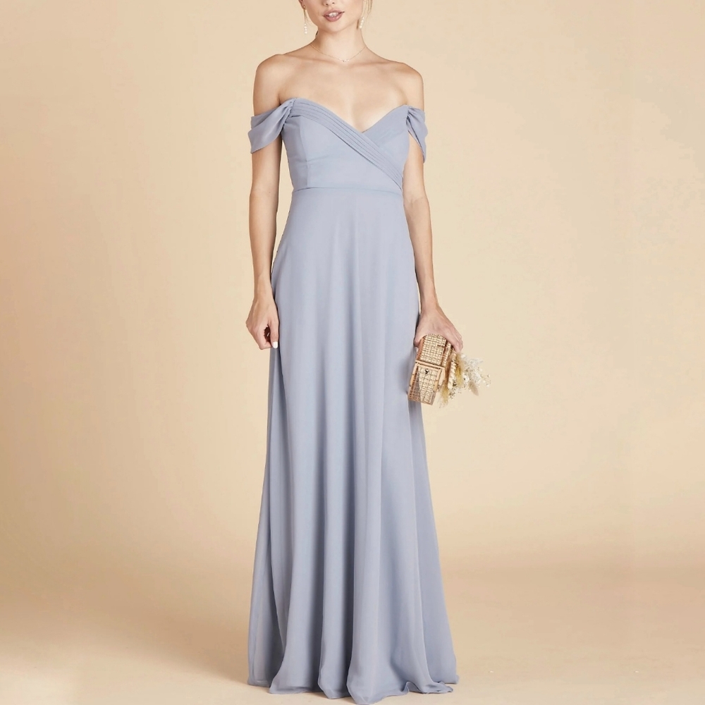 Birdy Grey dusty blue Spense convertible chiffon dress size L